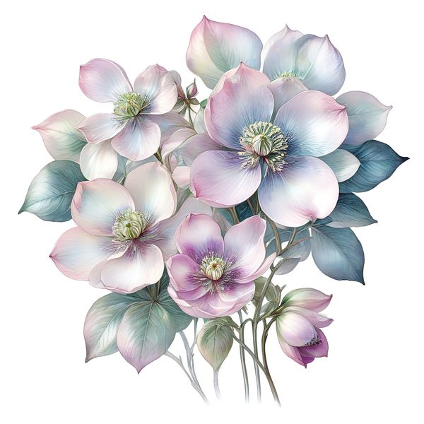 Watercolor Anemone Flower Digital Paper: Pastel Floral Clipart (PNG JPG) — image 11