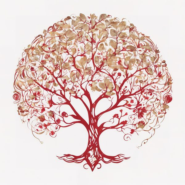 Red & Gold Heart Tree Clipart Set: Commercial Use (JPG, PNG) — image 9