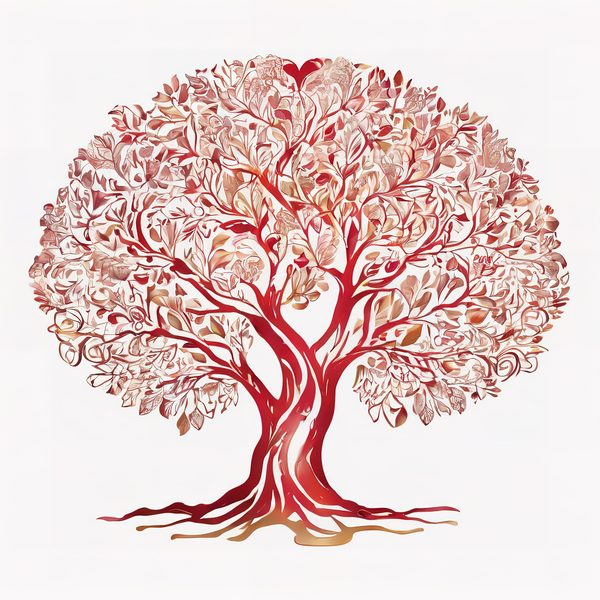 Red & Gold Heart Tree Clipart Set: Commercial Use (JPG, PNG) — image 11