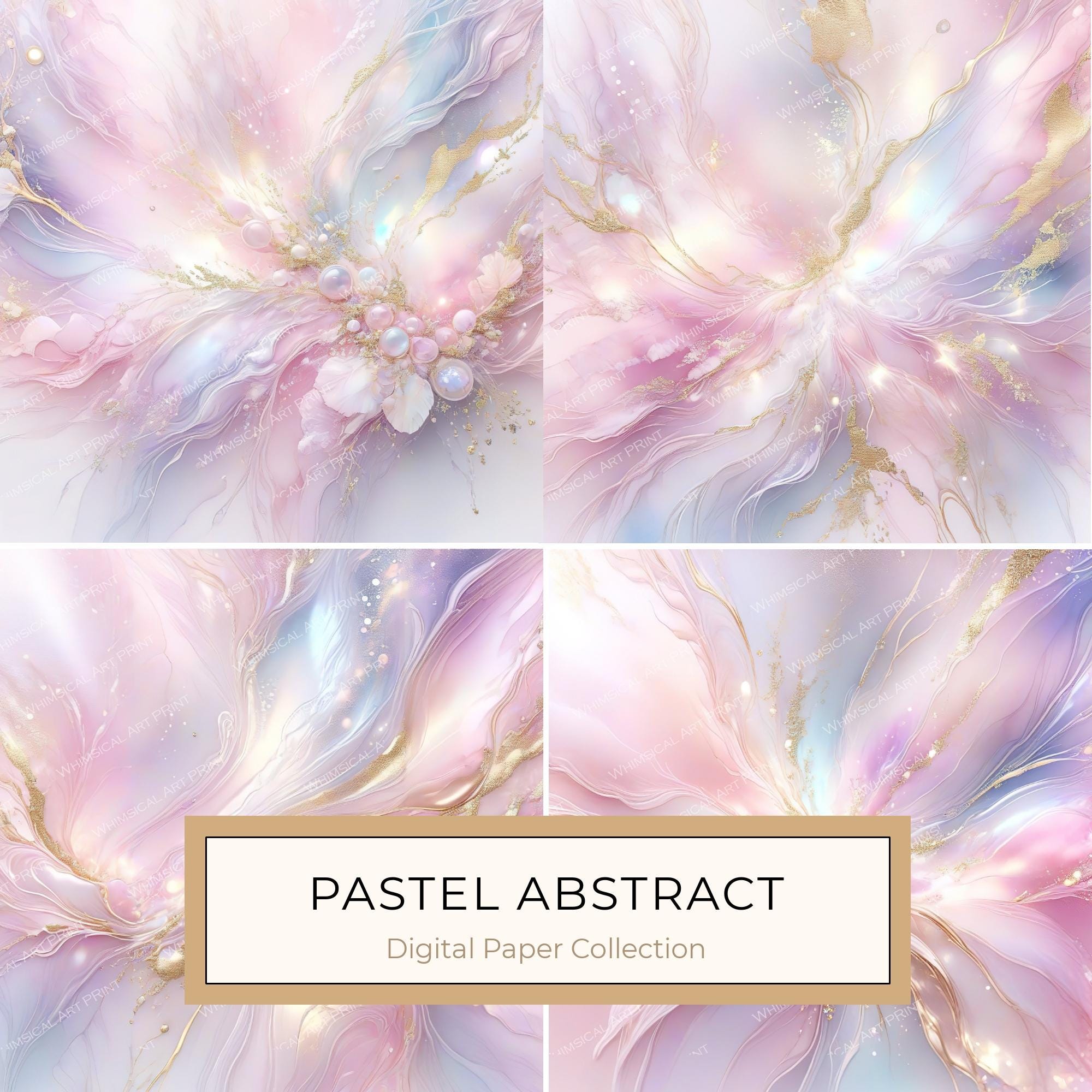 Watercolor Abstract Background: Soft Pastel Gold Textures (10 JPGs) (Digital Download)