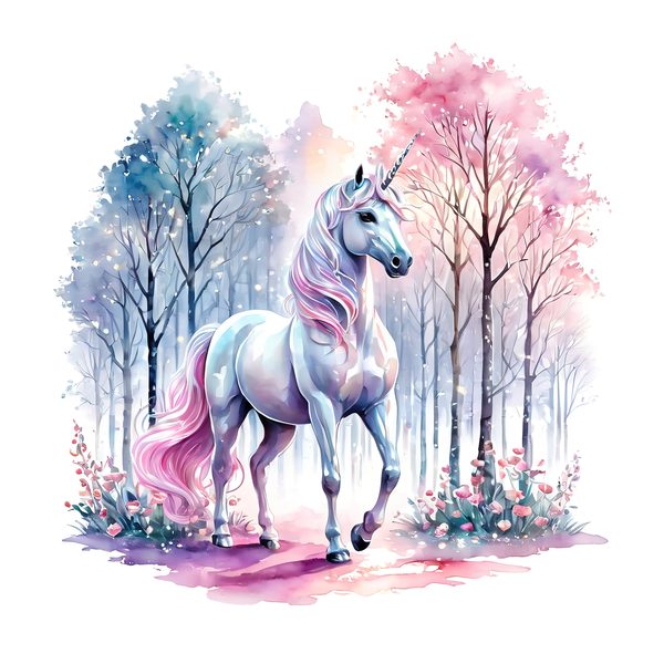 Watercolor Unicorn Clipart: Iridescent Pastel Floral Set (JPG & PNG) — image 2