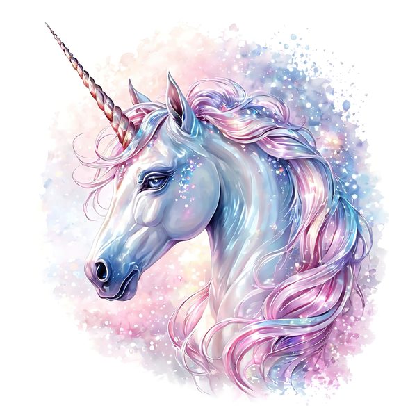 Watercolor Unicorn Clipart: Iridescent Pastel Floral Set (JPG & PNG) — image 10