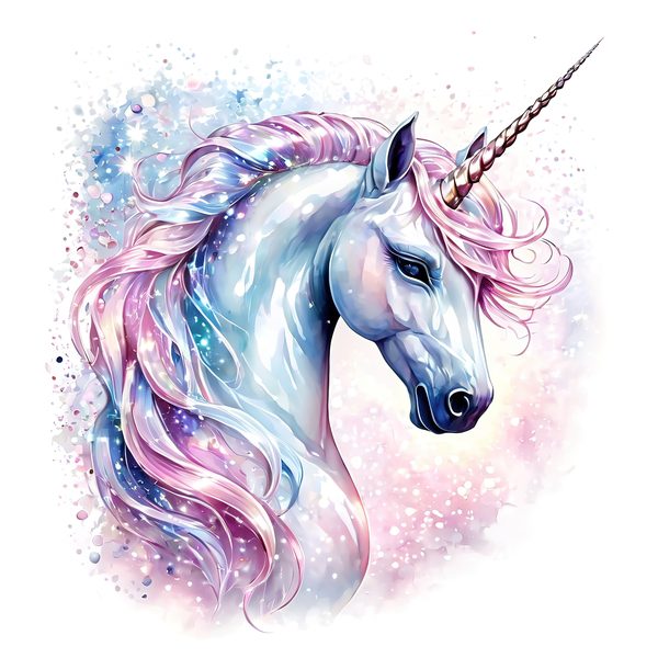Watercolor Unicorn Clipart: Iridescent Pastel Floral Set (JPG & PNG) — image 11
