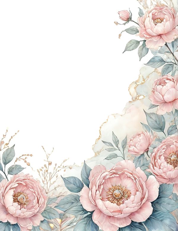 Watercolor Peony Digital Paper Set: Pastel Floral Scrapbooking (JPGs) — image 2