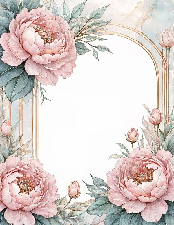 Watercolor Peony Digital Paper Set: Pastel Floral Scrapbooking (JPGs) — image 10