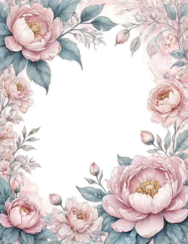 Watercolor Peony Digital Paper Set: Pastel Floral Scrapbooking (JPGs) — image 12