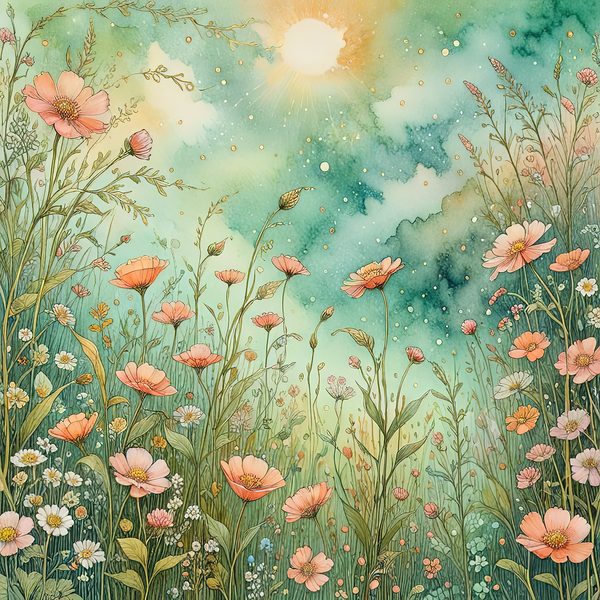 Pastel Wildflower Watercolor Digital Paper Set: Scrapbook & Invitation Backgrounds (10 JPGs) — image 2