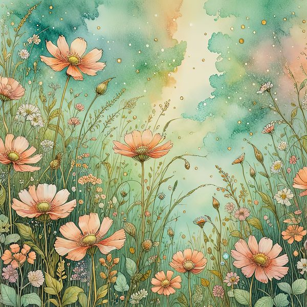 Pastel Wildflower Watercolor Digital Paper Set: Scrapbook & Invitation Backgrounds (10 JPGs) — image 4