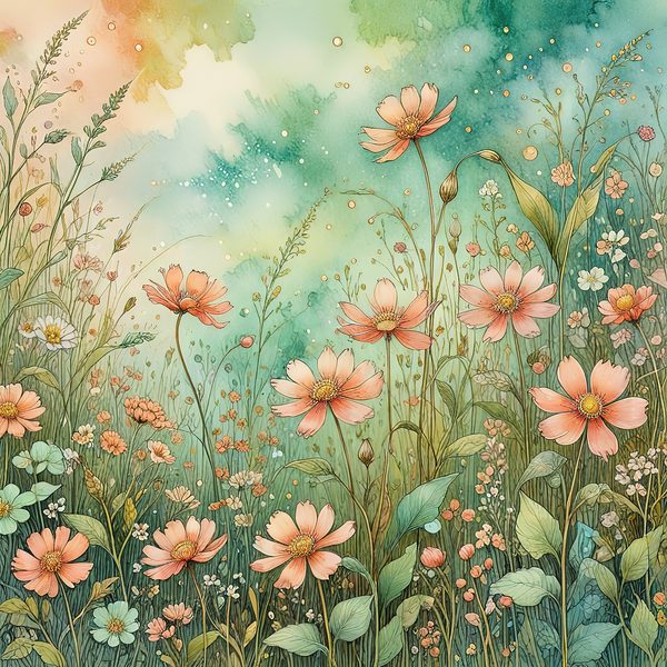 Pastel Wildflower Watercolor Digital Paper Set: Scrapbook & Invitation Backgrounds (10 JPGs) — image 5