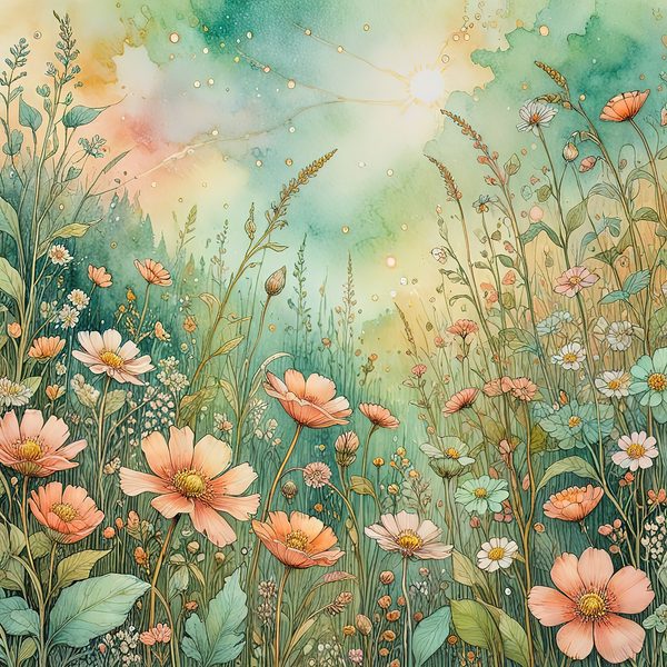 Pastel Wildflower Watercolor Digital Paper Set: Scrapbook & Invitation Backgrounds (10 JPGs) — image 6