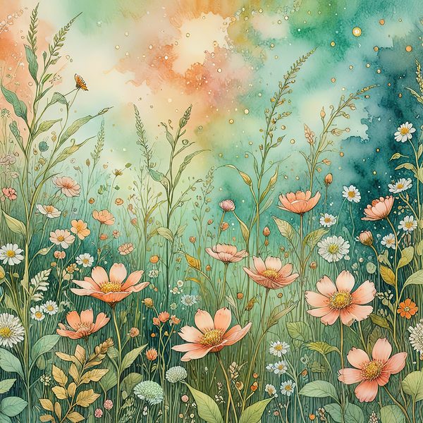 Pastel Wildflower Watercolor Digital Paper Set: Scrapbook & Invitation Backgrounds (10 JPGs) — image 7