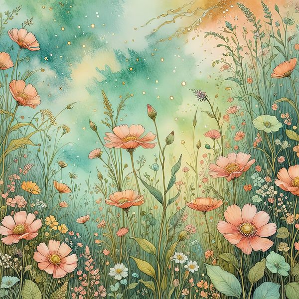 Pastel Wildflower Watercolor Digital Paper Set: Scrapbook & Invitation Backgrounds (10 JPGs) — image 8