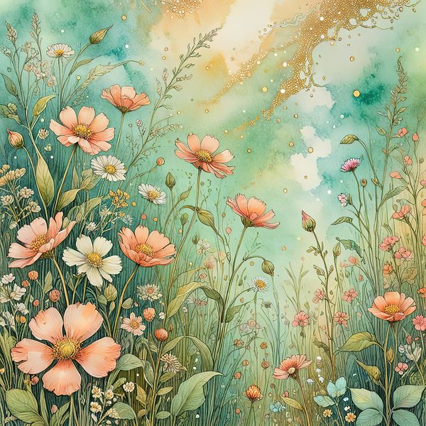 Pastel Wildflower Watercolor Digital Paper Set: Scrapbook & Invitation Backgrounds (10 JPGs) — image 9