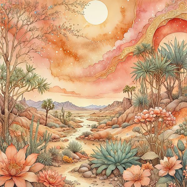 Watercolor Desert Sunset Digital Paper: Peach & Earth Tones Backgrounds (Instant Download, Commercial Use) — image 1
