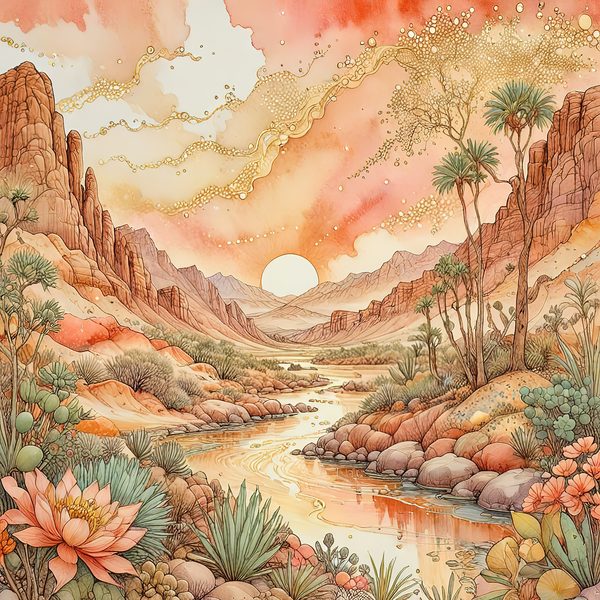 Watercolor Desert Sunset Digital Paper: Peach & Earth Tones Backgrounds (Instant Download, Commercial Use) — image 2