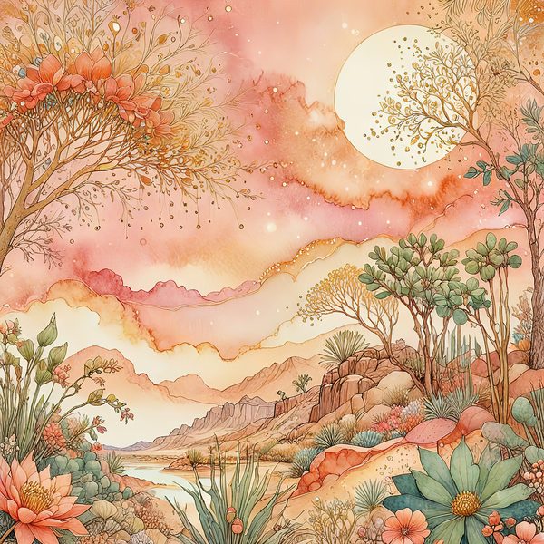 Watercolor Desert Sunset Digital Paper: Peach & Earth Tones Backgrounds (Instant Download, Commercial Use) — image 3