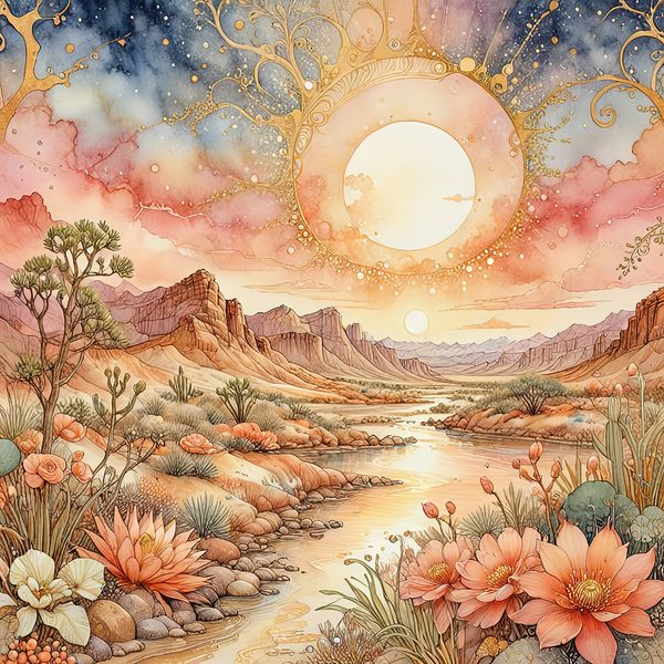 Watercolor Desert Sunset Digital Paper: Peach & Earth Tones Backgrounds (Instant Download, Commercial Use) — image 4