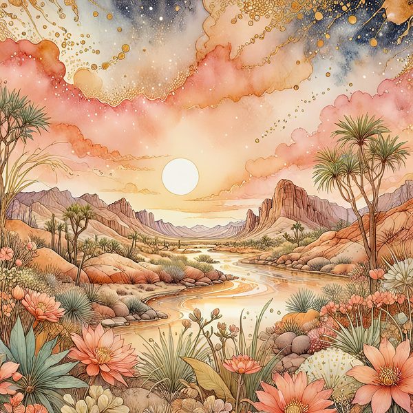 Watercolor Desert Sunset Digital Paper: Peach & Earth Tones Backgrounds (Instant Download, Commercial Use) — image 5