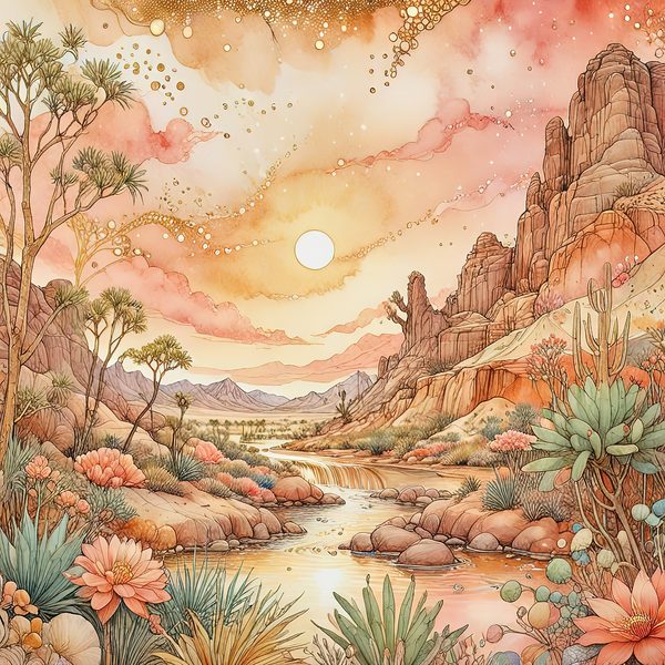 Watercolor Desert Sunset Digital Paper: Peach & Earth Tones Backgrounds (Instant Download, Commercial Use) — image 6