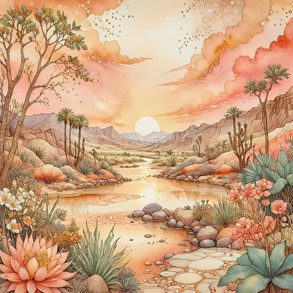 Watercolor Desert Sunset Digital Paper: Peach & Earth Tones Backgrounds (Instant Download, Commercial Use) — image 7