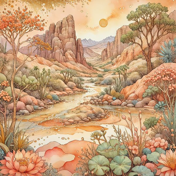 Watercolor Desert Sunset Digital Paper: Peach & Earth Tones Backgrounds (Instant Download, Commercial Use) — image 9