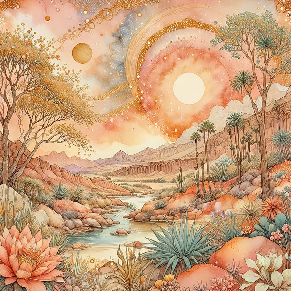 Watercolor Desert Sunset Digital Paper: Peach & Earth Tones Backgrounds (Instant Download, Commercial Use) — image 10