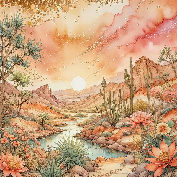 Watercolor Desert Sunset Digital Paper: Peach & Earth Tones Backgrounds (Instant Download, Commercial Use) — image 12