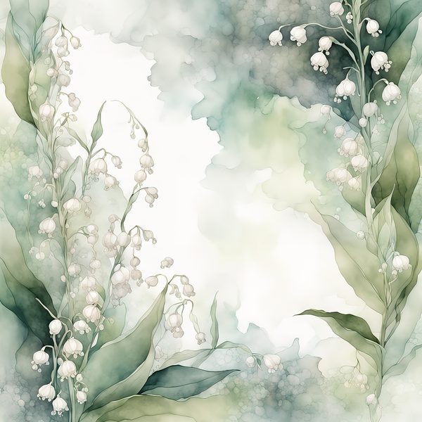 Watercolor Lily of the Valley Digital Paper: Emerald Green Scrapbook Papers (Digital Download, Commercial Use) — image 6