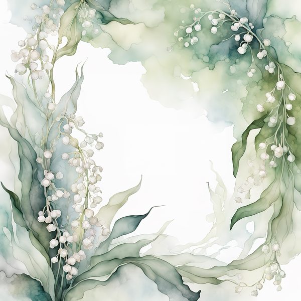 Watercolor Lily of the Valley Digital Paper: Emerald Green Scrapbook Papers (Digital Download, Commercial Use) — image 7