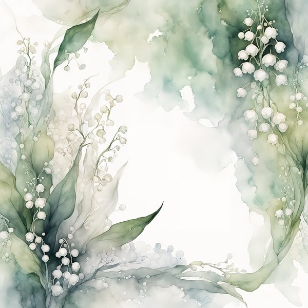Watercolor Lily of the Valley Digital Paper: Emerald Green Scrapbook Papers (Digital Download, Commercial Use) — image 8
