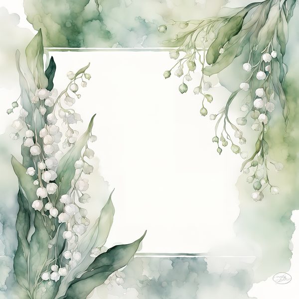 Watercolor Lily of the Valley Digital Paper: Emerald Green Scrapbook Papers (Digital Download, Commercial Use) — image 10