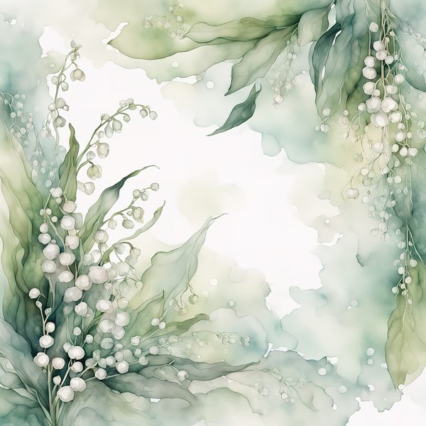 Watercolor Lily of the Valley Digital Paper: Emerald Green Scrapbook Papers (Digital Download, Commercial Use) — image 11