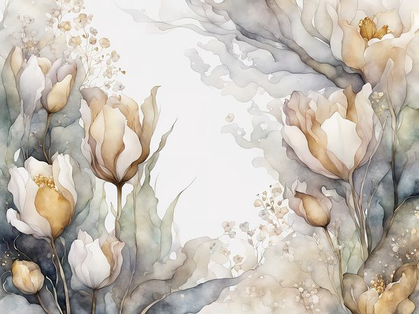 Watercolor Tulip Digital Paper: Soft Earthy Tones Background Scrapbook Papers (Digital Download, Commercial Use) — image 3