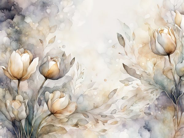 Watercolor Tulip Digital Paper: Soft Earthy Tones Background Scrapbook Papers (Digital Download, Commercial Use) — image 6