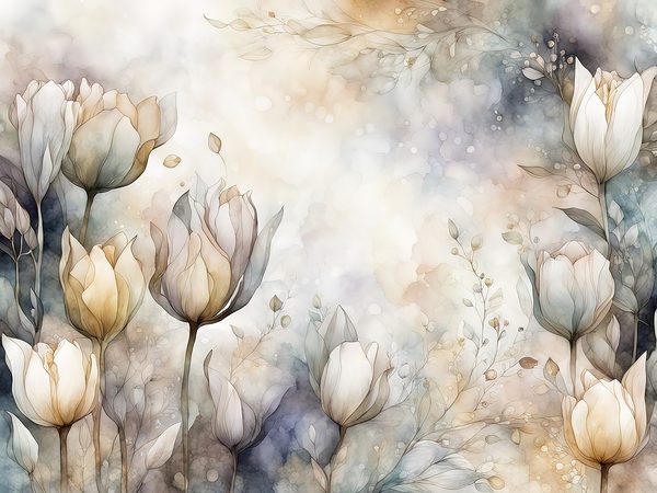 Watercolor Tulip Digital Paper: Soft Earthy Tones Background Scrapbook Papers (Digital Download, Commercial Use) — image 8