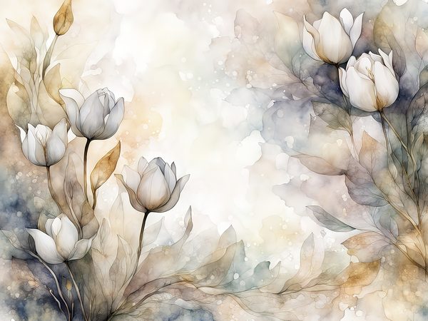 Watercolor Tulip Digital Paper: Soft Earthy Tones Background Scrapbook Papers (Digital Download, Commercial Use) — image 10