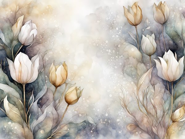 Watercolor Tulip Digital Paper: Soft Earthy Tones Background Scrapbook Papers (Digital Download, Commercial Use) — image 11