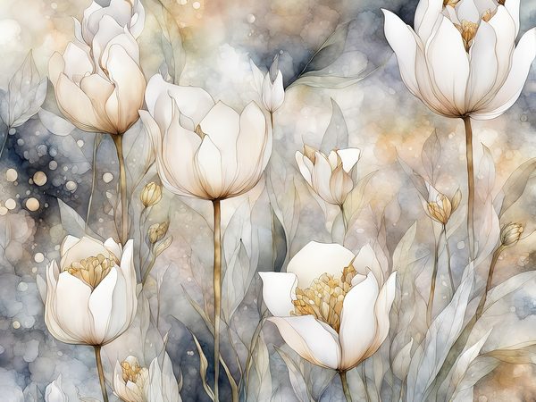 Watercolor Tulip Digital Paper: Soft Earthy Tones Background Scrapbook Papers (Digital Download, Commercial Use) — image 12