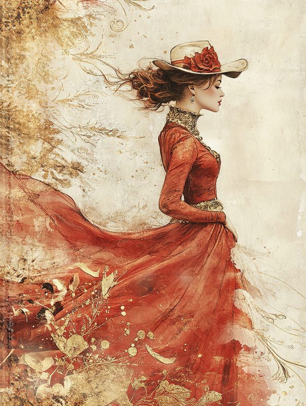 Watercolor Vintage Ladies Portrait Junk Journal Pages (Digital Download, Commercial Use) — image 4
