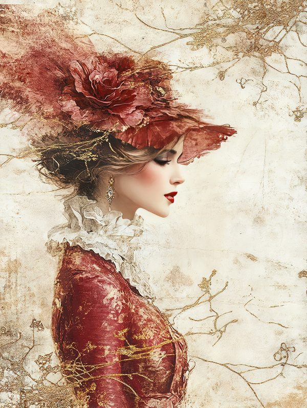 Watercolor Vintage Ladies Portrait Junk Journal Pages (Digital Download, Commercial Use) — image 9