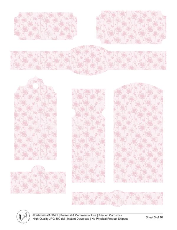 Pigeon Journaling Ephemera Kit: Watercolor Scrapbook Pages (US Letter JPGs, Commercial Use) — image 4