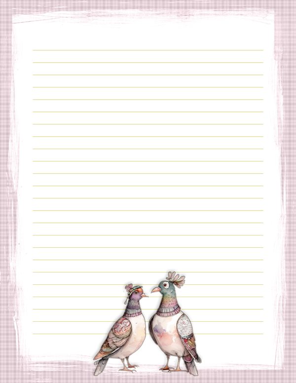 Pigeon Journaling Ephemera Kit: Watercolor Scrapbook Pages (US Letter JPGs, Commercial Use) — image 7