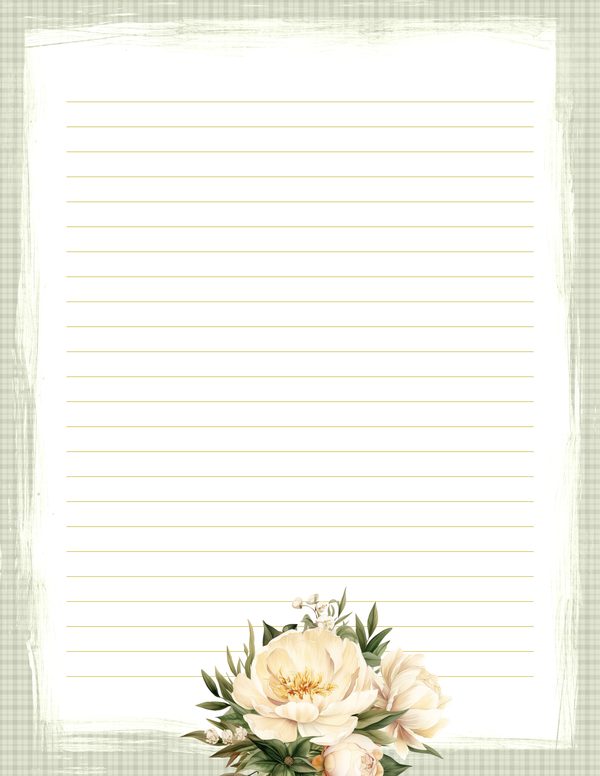 Watercolor Peony Ephemera Kit: Soft Green & Cream Printable Sheets (Commercial Use, Digital Download) — image 7