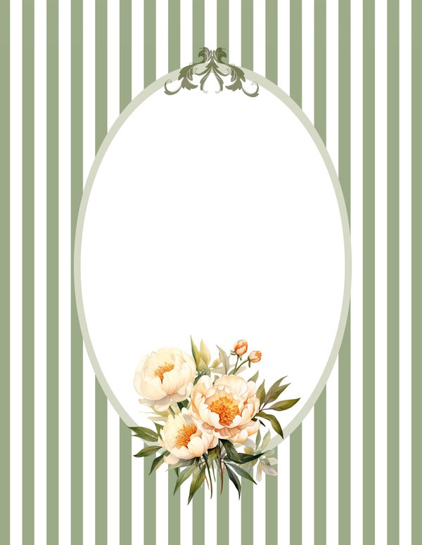 Watercolor Peony Ephemera Kit: Soft Green & Cream Printable Sheets (Commercial Use, Digital Download) — image 10