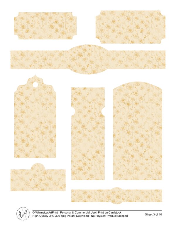 Watercolor Tulip Ephemera Kit: Junk Journaling, Scrapbooking (Digital Download) — image 4