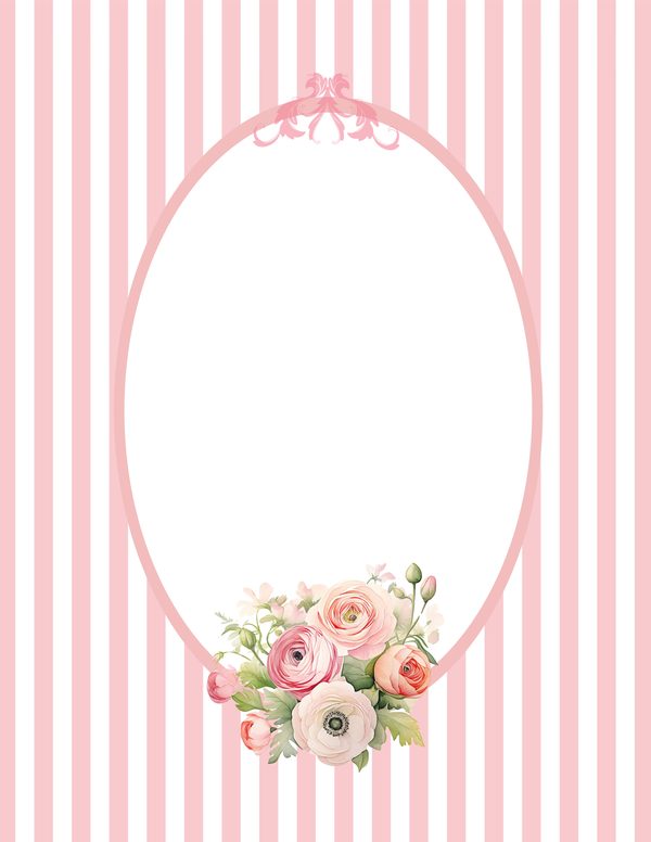 Watercolor Floral Ephemera Kit: Coral & Pink, Junk Journaling (Commercial Use, Digital Download) — image 10
