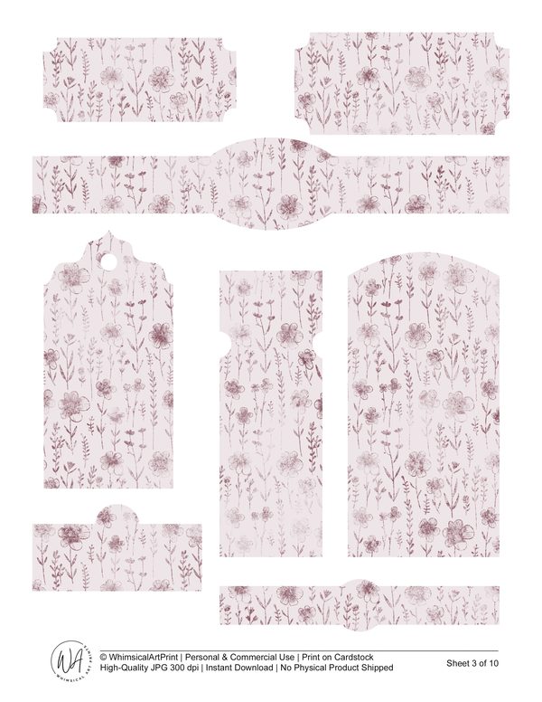 Watercolor Protea Ephemera Kit: Junk Journaling, Scrapbooking (Commercial Use, Digital Download) — image 4