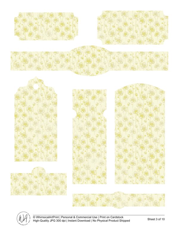 Watercolor Daisy Ephemera Kit: Junk Journaling, Scrapbooking (Digital Download) — image 4