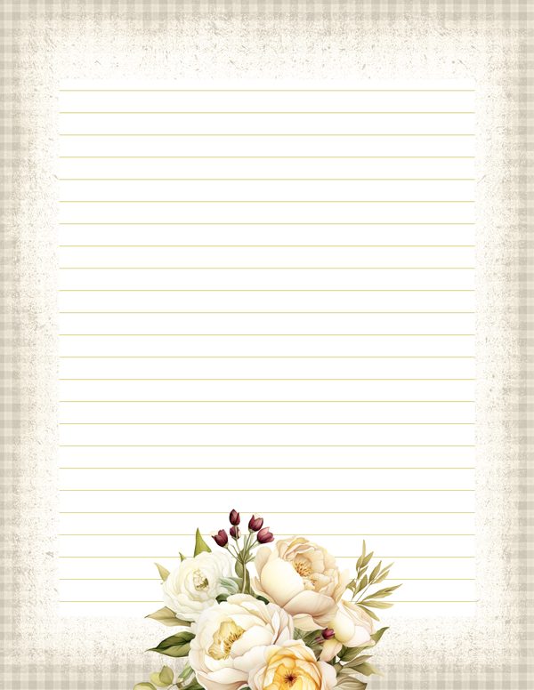 Watercolor Peony Ephemera Kit: Cream & Beige Printable Scrapbook Paper (Commercial Use, Digital Download) — image 7