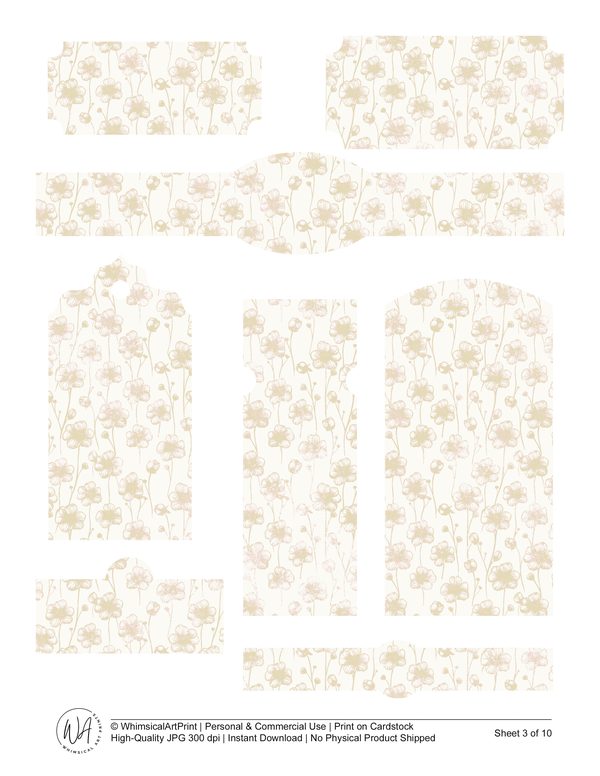 Watercolor Tulip Ephemera Kit: Junk Journaling, Scrapbooking (JPG Digital Download) — image 4